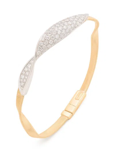 Marco Bicego Women's Marrakech 18k Yellow & White Gold & 1.37 Tcw Diamond Pavé Crossover Bracelet