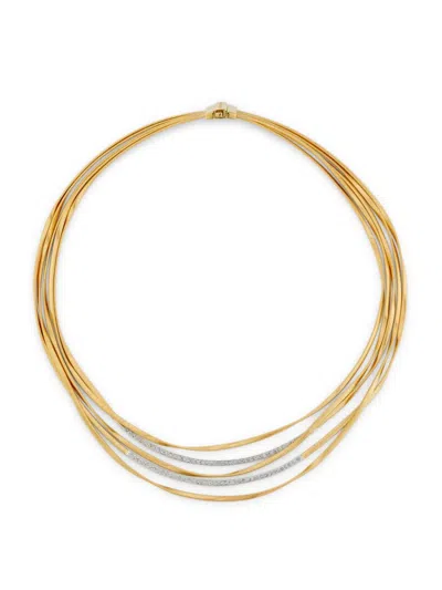Marco Bicego Women's Marrakech Two-tone 18k Gold & 0.64 Tcw Diamond 5-strand Collar Necklace