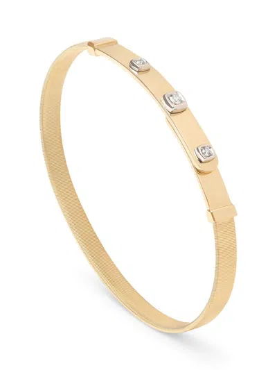Marco Bicego Women's Masai Two-tone 18k Gold & 0.09 Tcw Diamond Thin Coil Bangle In Yellow Gold