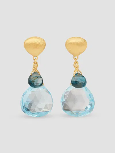 Marco Bicego Women's Paradise 18k Yellow Gold & Blue Topaz Drop Earrings