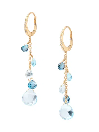 Marco Bicego Women's Paradise Topaz 18k Yellow Gold, 0.06 Tcw Diamond & Mixed Topaz Earrings