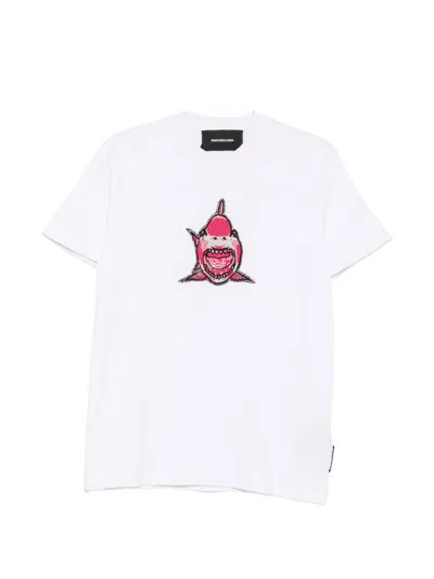 Marco Bologna Bead-embellished Shark T-shirt In White
