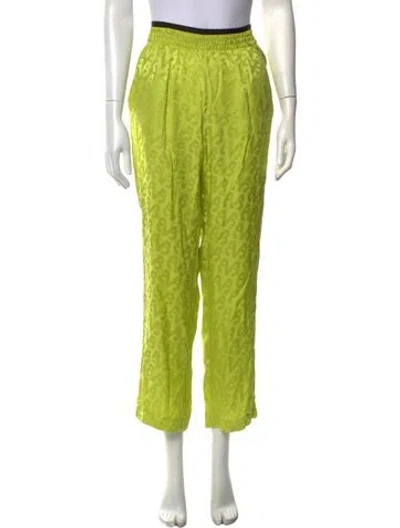 Pre-owned Marco Bologna Silk Wide Leg Pants In Green