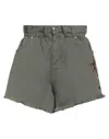 Marco Bologna Woman Shorts & Bermuda Shorts Military Green Size 26 Cotton, Elastane In Green
