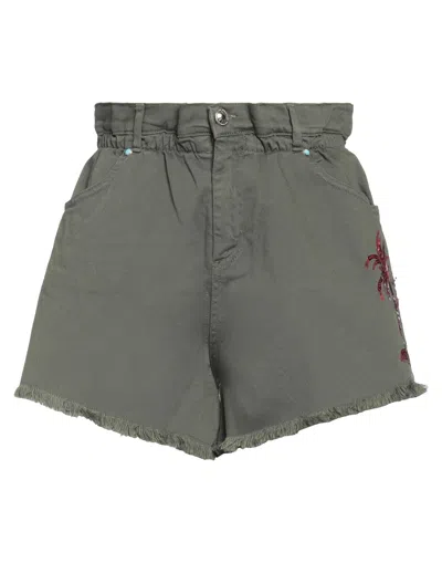 Marco Bologna Woman Shorts & Bermuda Shorts Military Green Size 26 Cotton, Elastane