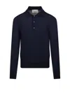Marco Coppola Black Polo Sweater With Buttoned Placket In Black