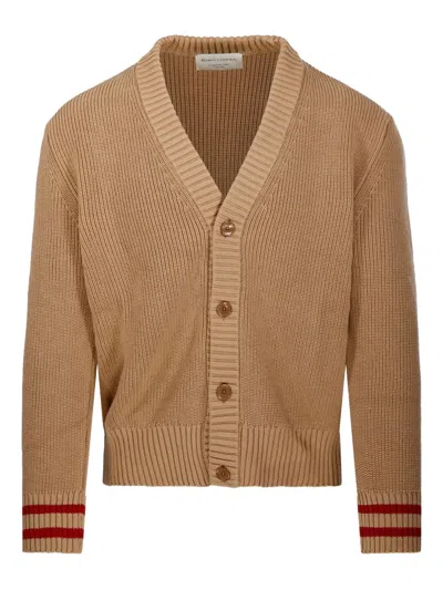 Marco Coppola Ribbed-cuff Cardigan In Brown