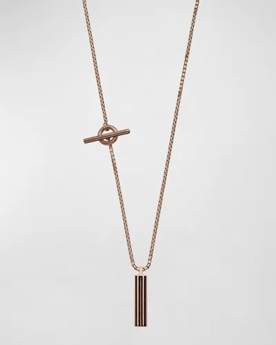 Marco Dal Maso Men's Acies Bar Pendant Necklace In Rose Gold/brown