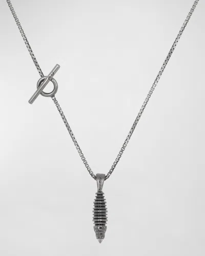 Marco Dal Maso Men's Acies Cocoon Triple Black Pendant Necklace In Metallic
