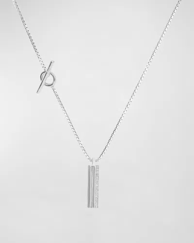 Marco Dal Maso Men's Acies Wide Triple White Pendant Necklace In Metallic