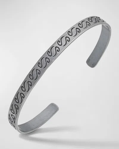 Marco Dal Maso Men's Ara Engraved Cuff Bracelet In Metallic