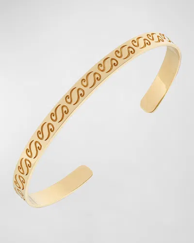 Marco Dal Maso Men's Ara Engraved Gold Plated Cuff Bracelet