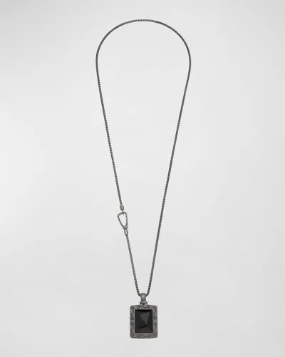 Marco Dal Maso Men's Ara Square Onyx Pendant Necklace In Black