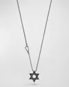 MARCO DAL MASO MEN'S BRUSHED BURNISH SILVER PENDANT NECKLACE WITH ENAMEL