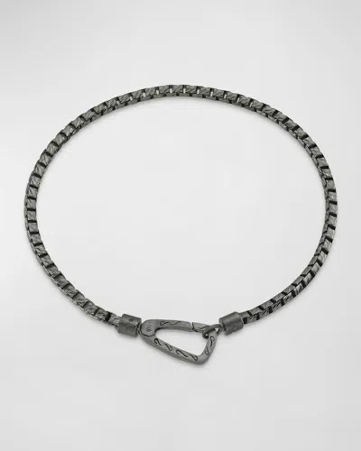 Marco Dal Maso Men's Burnished Silver Bracelet In Gray