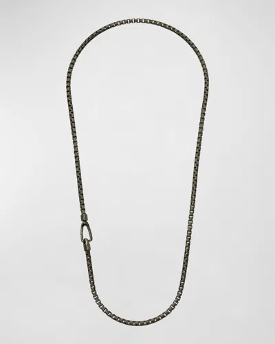 Marco Dal Maso Men's Carved Tubolar Oxidized Necklace In Silver, 52cm In Black
