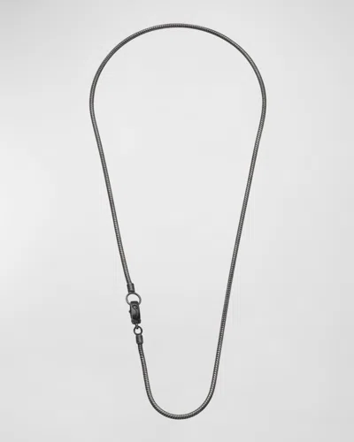 Marco Dal Maso Men's Classy Oxidized Silver Necklace, 20"l In Gray