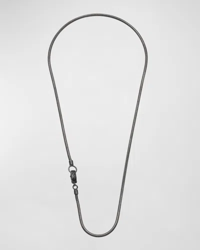 Marco Dal Maso Men's Classy Oxidized Silver Necklace, 22"l In Metallic