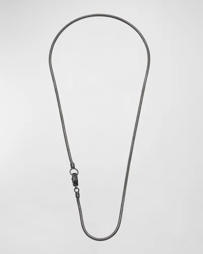 Marco Dal Maso Men's Classy Oxidized Silver Necklace, 24"l