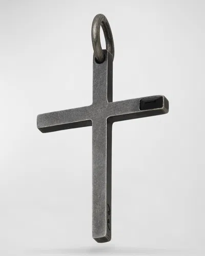 Marco Dal Maso Men's Cross Pendant With Black Onyx, Silver