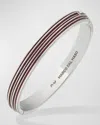 MARCO DAL MASO MEN'S DOUBLE POLISHED SILVER CUFF WITH RED ENAMEL