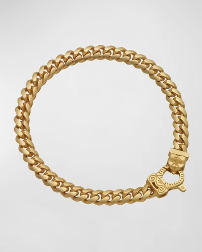 Marco Dal Maso Men's Flaming Tongue Thin Link Bracelet, Gold In Yellow Gold