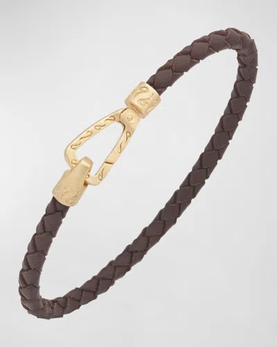 Marco Dal Maso Men's Lash Woven Bracelet, Gold In Brown