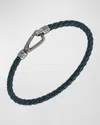 Marco Dal Maso Men's Lash Woven Bracelet, Silver In Blue/silver