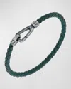 Marco Dal Maso Men's Lash Woven Bracelet, Silver In Green/silver