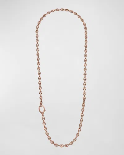 Marco Dal Maso Men's Marine Rose Gold Plated Necklace In Polished Chain And Matte Clasp, 22"l