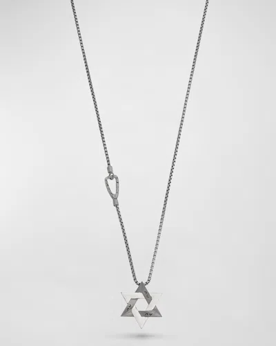 Marco Dal Maso Men's Matte Burnished Silver Pendant Necklace With Enamel In Metallic