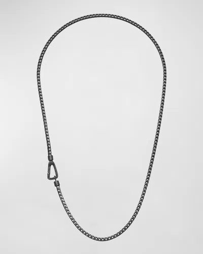 Marco Dal Maso Men's Mesh Oxidized Silver Necklace, 22"l In Black