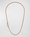 MARCO DAL MASO MEN'S MESH ROSE GOLD PLATED SILVER NECKLACE WITH MATTE CHAIN, 24"L