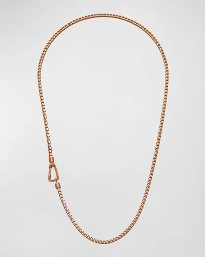 Marco Dal Maso Men's Mesh Rose Gold Plated Silver Necklace With Matte Chain, 24"l