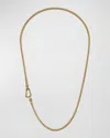 MARCO DAL MASO MEN'S MESH YELLOW GOLD PLATED SILVER NECKLACE WITH MATTE CHAIN, 24"L