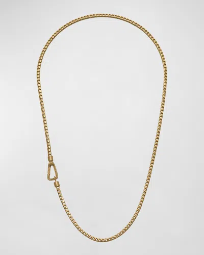 Marco Dal Maso Men's Mesh Yellow Gold Plated Silver Necklace With Matte Chain, 24"l