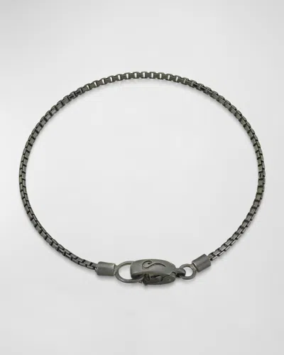 Marco Dal Maso Men's Oxidized Silver Bracelet In Black