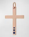 MARCO DAL MASO MEN'S ROSE GOLD PLATED CROSS PENDANT WITH ENAMEL DOT ACCENTS