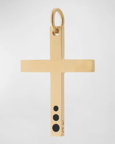 Marco Dal Maso Men's The Cross Pendant With Enamel Dot Accents In Yellow Gold