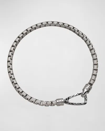 Marco Dal Maso Men's Ulysses Box Chain Bracelet, Silver In Metallic