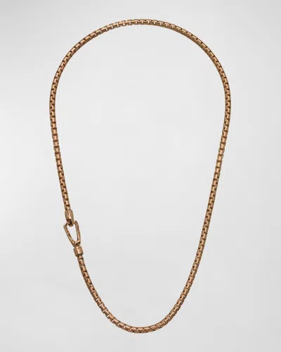 Marco Dal Maso Men's Ulysses Box Chain Necklace In Gold, 62mm In Rose Gold