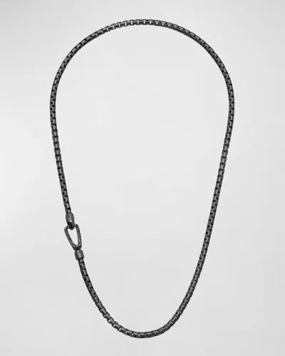 Marco Dal Maso Men's Ulysses Box Chain Necklace In Silver, 52mm In Burnished Silver
