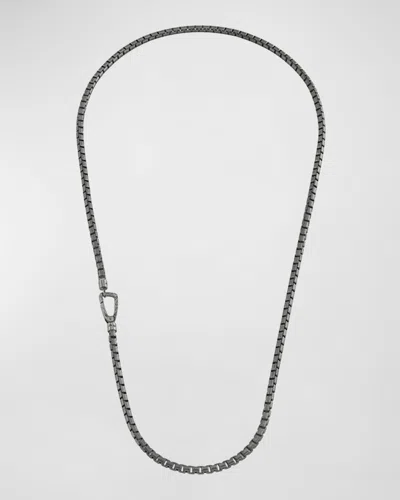 Marco Dal Maso Men's Ulysses Box Chain Necklace In Silver, 52mm In Metallic