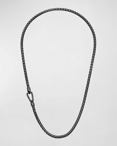Marco Dal Maso Men's Ulysses Box Chain Necklace In Silver, 62mm In Black