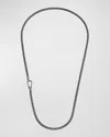 Marco Dal Maso Men's Ulysses Box Chain Necklace In Silver, 62mm In Oxidized Silver