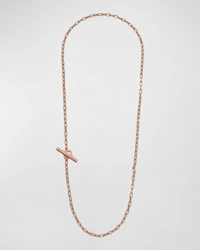 Marco Dal Maso Men's Ulysses Hand Etched Link Lariat Necklace In Gold, 52mm In Rose Gold