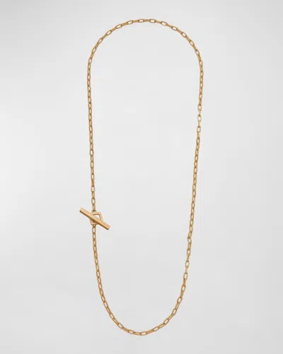 Marco Dal Maso Men's Ulysses Hand Etched Link Lariat Necklace In Gold, 57mm In Yellow Gold