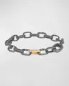 MARCO DAL MASO MEN'S WARRIOR LINK BRACELET WITH GOLD CLASP