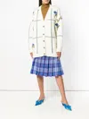 Marco De Vicenzo Wool Knit Floral Cardigan In Beige In Beige