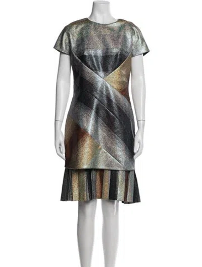Pre-owned Marco De Vincenzo Colorblock Pattern Knee-length Dress In Multi